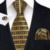 Gold Paisley Men Silk Necktie Fahsion Brooches Tie Handkerchief Cufflinks Sets 12 Colors Gifts Barry.Wang Designer 220819