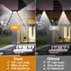 Solar Wall Lights Motion Sensor Outdoor Lights 1100LM Cool White 6000K IP65 Waterproof Three Modes 3 Adjustable Light Heads 360° Wide Angle Lighting