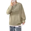 100% Cotton Oversize Men's Women T-shirt man långa ärmar Pure Color Men t-shirt t-shirts för manliga kvinnliga toppar 220819