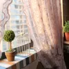 Zasłony Drapes Panel 2pcs w stylu vintage różowe koronkowe zasłony na weselne okienne ekrany okna małżeńskie dziewczyny sypialnia