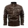 Herrjackor Autumn Leather Jacket Men Motorcykel PU Biker Coffee Coat Coat Smart Vintage For Outwearmen's