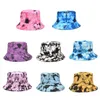 Berets Spring Summer Tribient Tie-Tie-Dye Ducket Hat Men and Women Outdoor Fashion Hip-Hop Murloc Bob Boy Girl Travel Panamaberets