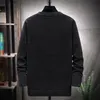 Non-Iron Black Khaki Sweaters For Men'S Spring Autumn Winter Clothes Pull OverSize 7XL 8XL Classic Style Casual Pullovers 220819