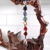 Natural seven-color crystal arts energy stone Chakras car pendant hand-woven reiki quartz pendants