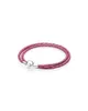 Moments Double Woven Leather Bracelet - Pink Mix Authentic 925 Silver Fits European Pandora Style Jewelry Charms Beads Handmade Andy Jewel 590747CPMX-D