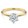 Bague couleur or 18K avec timbre 18KRGP Solitaire 2.0ct zircone diamant alliance S925 Srebro anneaux pour femme