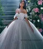 Princess Wedding Dress Ball Gowns Glitter Tulle Sweetheart Bride Dresses Robe De Mariee Off The Shoulder Vestidos De Noiva Mariage