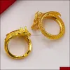 Band Rings Adjustable Retro Dragon And Phoenix Couple Ring Engagement Beautif Jewelry Round Sand Gold Fashion Drop Deliver Carshop2006 Dhaur