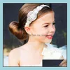 Hair Accessories Europe Fashion Baby Girls Headband Handmade Rhinestone Elastic Hairband Kids Children Party Headwear 12 Color Mxhome Dhj40