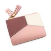HBP Short Women's Zipper Fastener Wallet Vertical Splicing Color Contrast Tassel Versatile Change Bag 220817