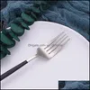 Servis uppsättningar sierware cutlery sked set svart spegel knivgaffel rostfritt stål kök droppleverans 2021 hem trädgård ki yydhome dhoqy