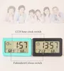 디지털 알람 시계 데스크탑 온도 LCD 디지털 온도계 데스크탑 히그로미터 배터리 작동 시간 날짜 캘린더
