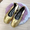 Kncokar Grandma Shoe Female Flat Bottom Style Spring STYLOW Restoring Beather Ballet Single 220819