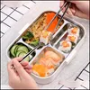 Dinnerware Sets Oneup 304 Stainless Steel Thermal Lunch Box Portable Leakproof Bento 1000Ml Storage Container With Tableware Yydhhome Dheu0