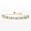 Blue Evil Eye Crystal Charm Muslim Bracelets for Women Fashion Jewelry 7 Turkish Bracelet Gold Color Plated Never Faded
