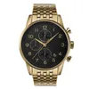 Patron Mens Watches Luxury Watch Chronograph Gold Watch Quartz Hareketi H1513340 H1513531 H1513548 AAA Yüksek Kaliteli Saatler