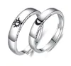 Wedding Rings Creative For Women Men Lover Couple Ring Set Friendship Engagement Band Open Love Sun Moon Trend JewelryWedding