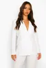 Białe garnitury Kobiety szczytowe biuro Lapel Tuxedos podwójnie piersi kobiecy garnitur biznesowy Slim Fit Even Formal Blazers 2 sztuki Set Kurtka i spodnie