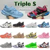 Triple S Casual Shoes Dikke mannen Sneaker Runner Blue Ice Gray Trainer Lime Metallic Silver Pastel Fluo Green Dad Shoe Fashion Desig