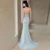 Mermaid Long Prom Dress Party For Women Mouwess Sweetheart Sky Blue Evening Jurk Plus Size Vestidos de Festia Nieuw