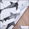 Torby rękawowe niemowlę dziecięce chłopcy chłopcy dziewczynki Shark Muzelski torba i kapelusz Soft Sleep Sack 2pcs Zestaw Mxhome Drop Perwy