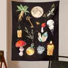 Magic Mushroom Carpet Wall Hanging Witchcraft Moon Starry Graphic Bohemian Tapestries Psychedelic Home Decor Mural J220804