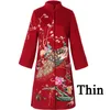 Trench-Cods Trench Coats Style chinois Cold de support vintage Mabille d'hiver Fleur de broderie de paon féminine plus taille longueur de vent 2022wom