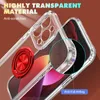 Ring Holder Clear 2mm Acrylic Shockproof Phone Cases for iPhone 14 13 12 11 Pro Max XR XS X 7G 8 Plus Sansung A13 A23 A53 A32 A03 Core Honor X8 X9 MOTO G22 E32 Transparent TPU