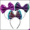 Accessoires De Cheveux Nouvelle Europe Bébé Fille Paillettes Bowknot Fermoir Enfants Colorf Bandeau Bandeau Princesse Enfant Danse Performance Acc Mxhome Dhjs2