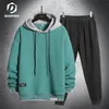 Conjuntos de sudaderas para hombre, ropa deportiva de manga larga de 2 piezas, sudaderas con capucha, pantalones, chándal, trajes de chándal informales para hombre, 220819