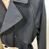 Trenchs de femmes S-XL Haute Qualité 2022 Automne et hiver Mode Asymétrique Couleur Assortie Ceinture Slim Manches Longues Manteau FemmeWomen'