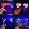 Flores decorativas grinaldas 1pc LED Plashing Flower Head Bandy Girl Fairy Cosplay Light Up Hair Wreath Garland Headwear