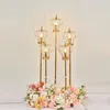 Party Decoration Wedding Props Plated Crown Road Lights Gold Wrought Iron Metal Lead Stand Adjustable T Stage PartyParty