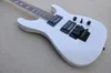 Guitare électrique blanche à 6 cordes avec micros humbuckers, touche en palissandre floyd rose