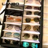 24 Slots Suitcase High Quality Glasses Case Glasses Sunglasses Display Rack Holder Glasses Organizer Display Box Case 220819