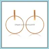 stud أقراط كبيرة Sier/Gold Color Hollow Carring Excloy Jewelry Round Round Circle Drop Drop