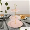 Baking Pastry Tools Cristmas Decoration Ceramic Dishes Fruit Plate Home Living Room Dessert Snack Rack Cake Stand Afternoon T Mjbag Dhaqm