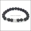 Beaded Strands Lava Bead Bracelet Men Natural Stone Peace Charm Jewelry Gift Chakra Bracelets Drop Delivery 2021 Carshop2006 Dhwto