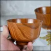 Bowls Practical Japanese Style Wooden Bowl Small Compact Easy To Clean Drop Delivery 2021 Home Garden Kitchen Dining Bar Dinner Mjbag Dhxj3