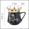 Tazze Queen Of Everything Tazza con coperchio a corona e cucchiaio Tazza da caffè in ceramica Regalo per fidanzata Moglie Fas6 Drop Delivery 2021 Carshop2006 Dhcfu