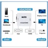 الموصلات MINI VGA إلى محول HDMI COMPATING VGA2HDMI مربع مربع مربع صوتي 1080P للكمبيوتر المحمول PC HDTV Projector Portable