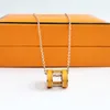 Diseñador clásico de lujo h collares damas de 18 km collar de oro rosa