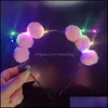 Couronnes De Fleurs Décoratives 1Pc Led Clignotant Fleur Bandeau Femmes Fille Fée Cosplay Light Up Guirlande De Cheveux Guirlande Chapeaux Bdesybag Dhpzq