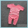 Rompers Summer Ins Infant Baby Letters Printed Cotton One-Piece Sempieve Boys Boys Boys Kids Ovalls Jumpsuits Chilld ClothMxhomeDHF51