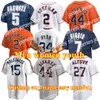 23 2021 Erkekler Kadınlar genç çocuklar Beyzbol Formaları Jose Altuve Nolan Astros Ryan Alex Bregman Yordan Alvarez Craig Biggio Jeff Bagwell Justin