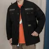 Kurtki męskie japońskie streetwear mody kurtka robocza man patchwork lapel harajuku multi kieszonkowe ubrania top mężczyzn bombowca w1741men's