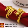 Band Rings Adjustable Retro Dragon And Phoenix Couple Ring Engagement Beautif Jewelry Round Sand Gold Fashion Drop Deliver Carshop2006 Dhaur