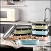 Dinnerware Sets Portable 304 Stainless Steel Lunch Box Bento For Kids Office Worker Microwae Heating Container Storage Bo Packing2010 Dheqk