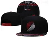 Basketball Hats Team Sport Adjustable Snapback Caps Damian Lillard Jusuf Nurkic Anfernee Simons Fitted Sun Outdoor Stretch Hip Hop Stitched Black Red Blue Mans