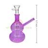 OB-1812 Whole Set Rainbow Gourd Shape Hookah Oil Burner Glass Pipes 5.7 inches mini smoking pipes